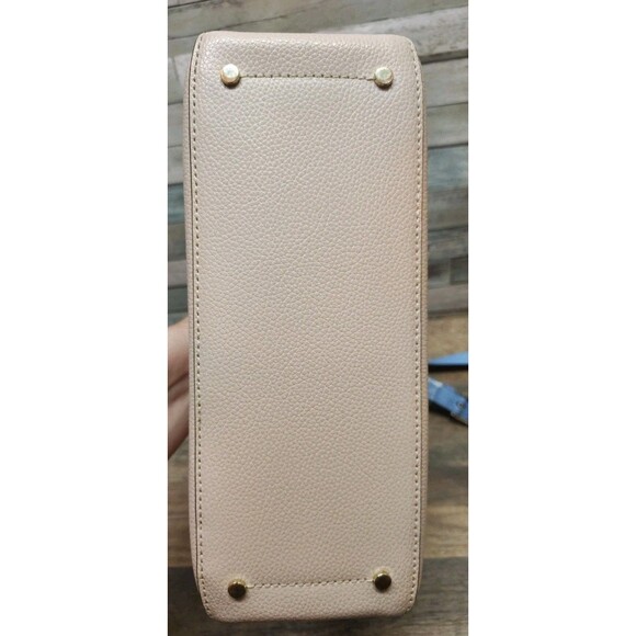 Kate Spade Beige Leather Small Eva Embroidered Tote Purse Whimsical Chic Preppy - Picture 8 of 15